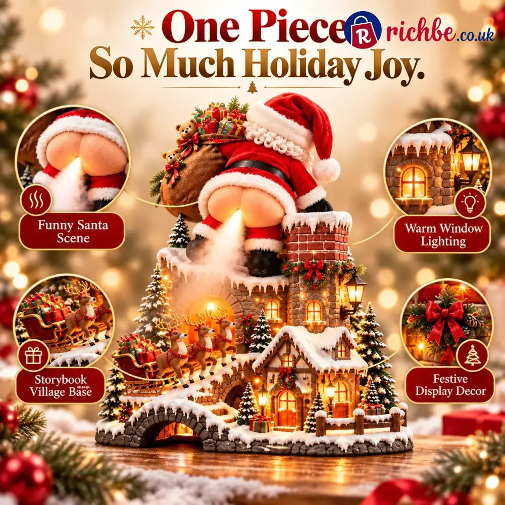 🎅 Santa’s Cheeky Christmas Village – Lighted Aroma Diffuser with Funny Santa Mist & Magical Holiday Glow