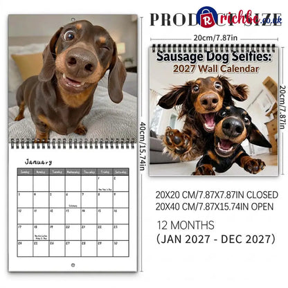 Sausage Dog Selfies 2027 Wall Calendar 🐶📸 - 2027 CALENDAR