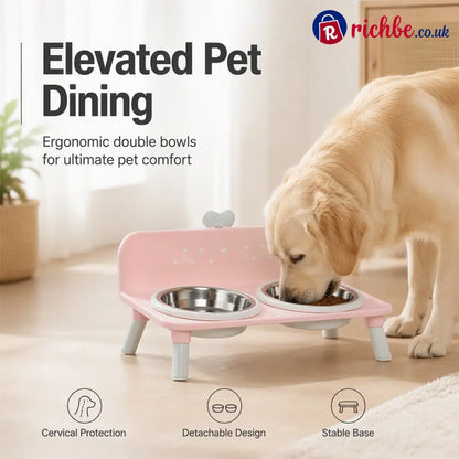 🐾 Save 50% ! 🥣 Elevated Pet Bowls – Detachable & double‑bowl design ✨ - Hot sale