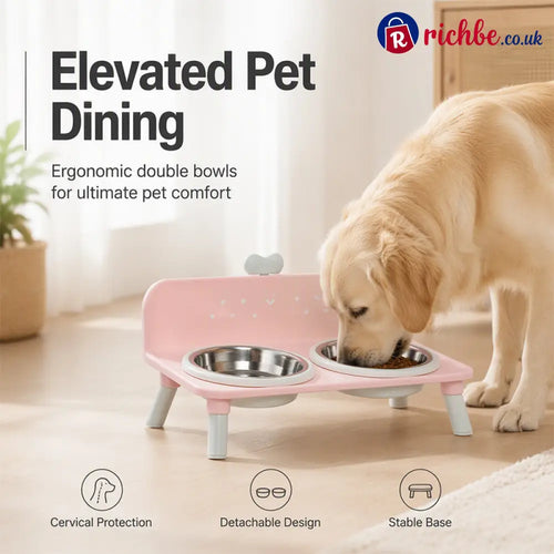 🐾 Save 50% ! 🥣 Elevated Pet Bowls – Detachable & double‑bowl design ✨ - Hot sale