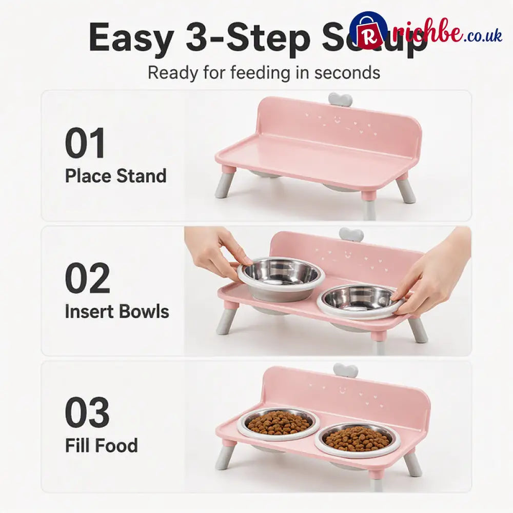 🐾 Save 50% ! 🥣 Elevated Pet Bowls – Detachable & double‑bowl design ✨ - Hot sale