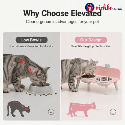 🐾 Save 50% ! 🥣 Elevated Pet Bowls – Detachable & double‑bowl design ✨ - Hot sale