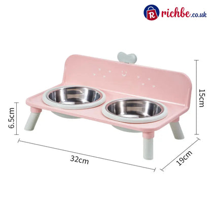 🐾 Save 50% ! 🥣 Elevated Pet Bowls – Detachable & double‑bowl design ✨ - Pink - Hot sale