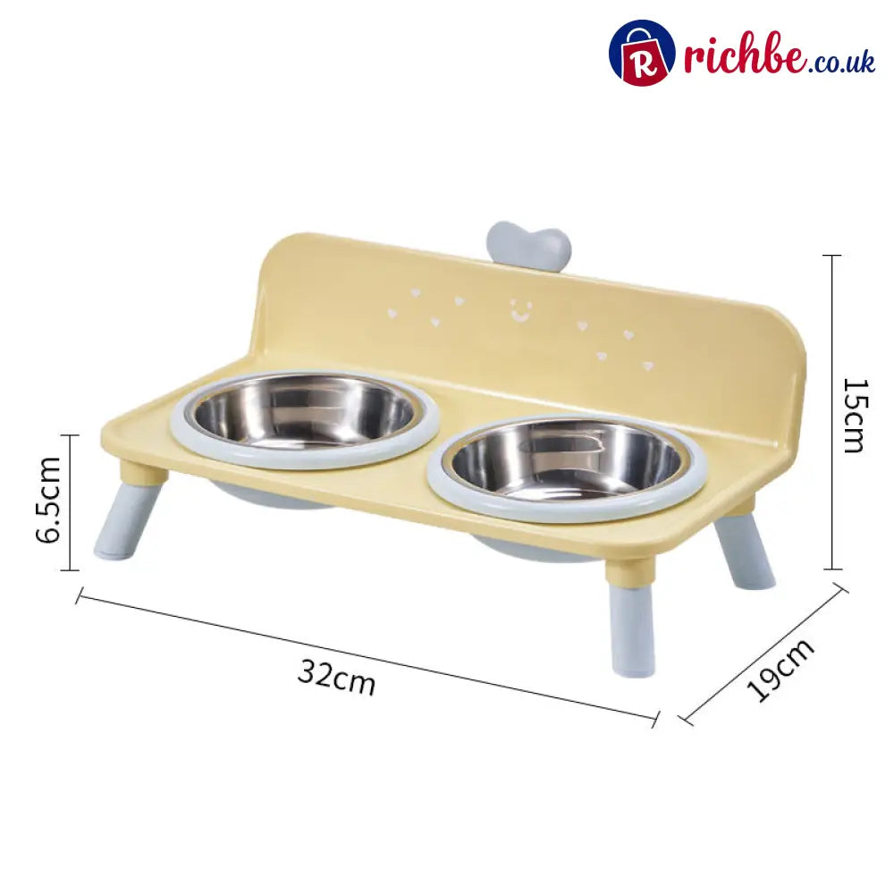 🐾 Save 50% ! 🥣 Elevated Pet Bowls – Detachable & double‑bowl design ✨ - Yellow - Hot sale