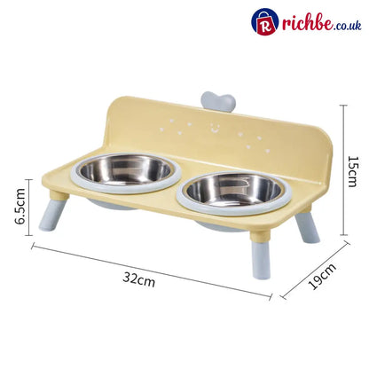 🐾 Save 50% ! 🥣 Elevated Pet Bowls – Detachable & double‑bowl design ✨ - Yellow - Hot sale