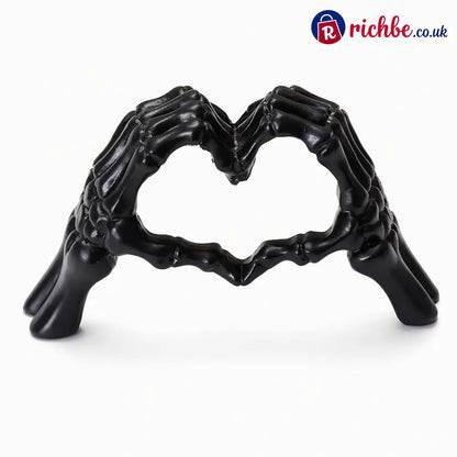 💀 Save 50% ! 🎃 Skeleton Figurine – Heart hand gesture & desk‑ready ✨ - black - Hot sale