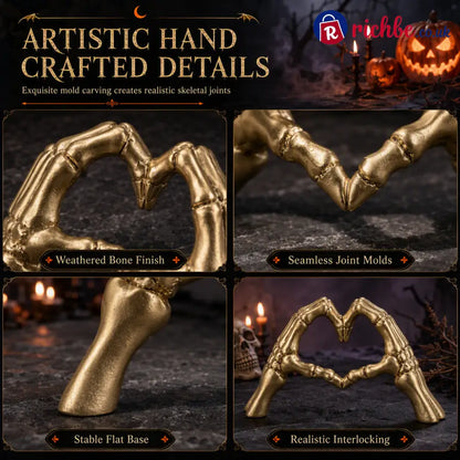 💀 Save 50% ! 🎃 Skeleton Figurine – Heart hand gesture & desk‑ready ✨ - Hot sale