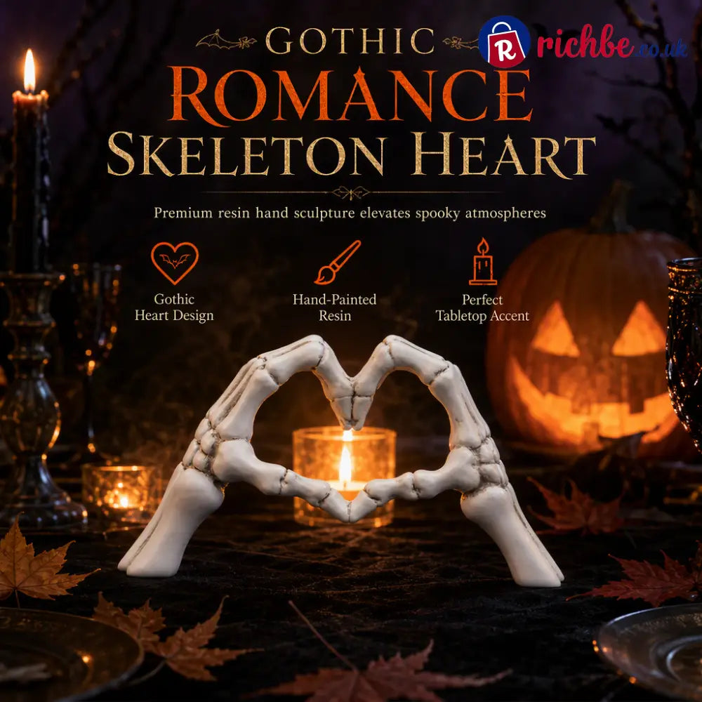 💀 Save 50% ! 🎃 Skeleton Figurine – Heart hand gesture & desk‑ready ✨ - Hot sale
