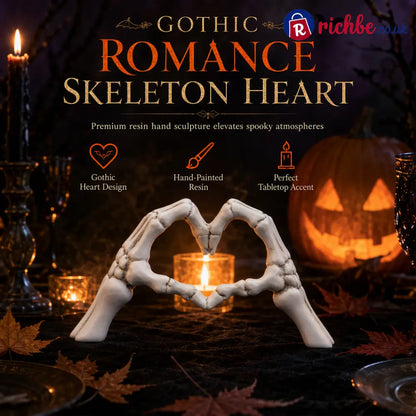 💀 Save 50% ! 🎃 Skeleton Figurine – Heart hand gesture & desk‑ready ✨ - Hot sale