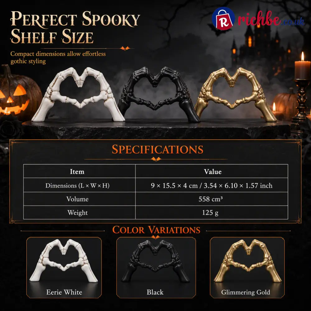 💀 Save 50% ! 🎃 Skeleton Figurine – Heart hand gesture & desk‑ready ✨ - Hot sale