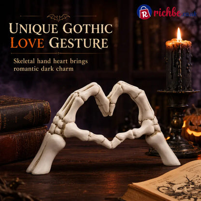 💀 Save 50% ! 🎃 Skeleton Figurine – Heart hand gesture & desk‑ready ✨ - Hot sale