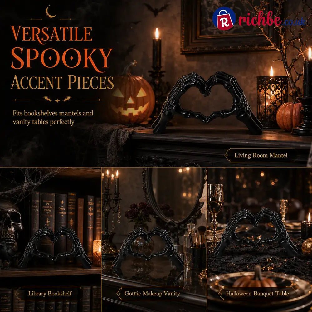 💀 Save 50% ! 🎃 Skeleton Figurine – Heart hand gesture & desk‑ready ✨ - Hot sale