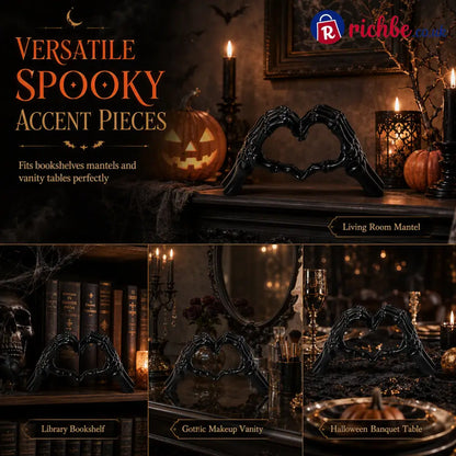 💀 Save 50% ! 🎃 Skeleton Figurine – Heart hand gesture & desk‑ready ✨ - Hot sale