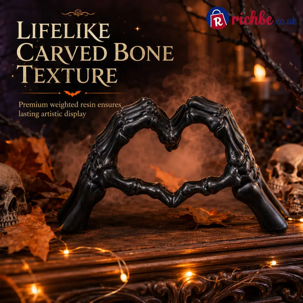 💀 Save 50% ! 🎃 Skeleton Figurine – Heart hand gesture & desk‑ready ✨ - Hot sale