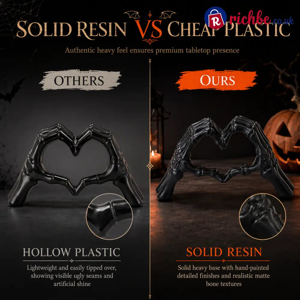 💀 Save 50% ! 🎃 Skeleton Figurine – Heart hand gesture & desk‑ready ✨ - Hot sale