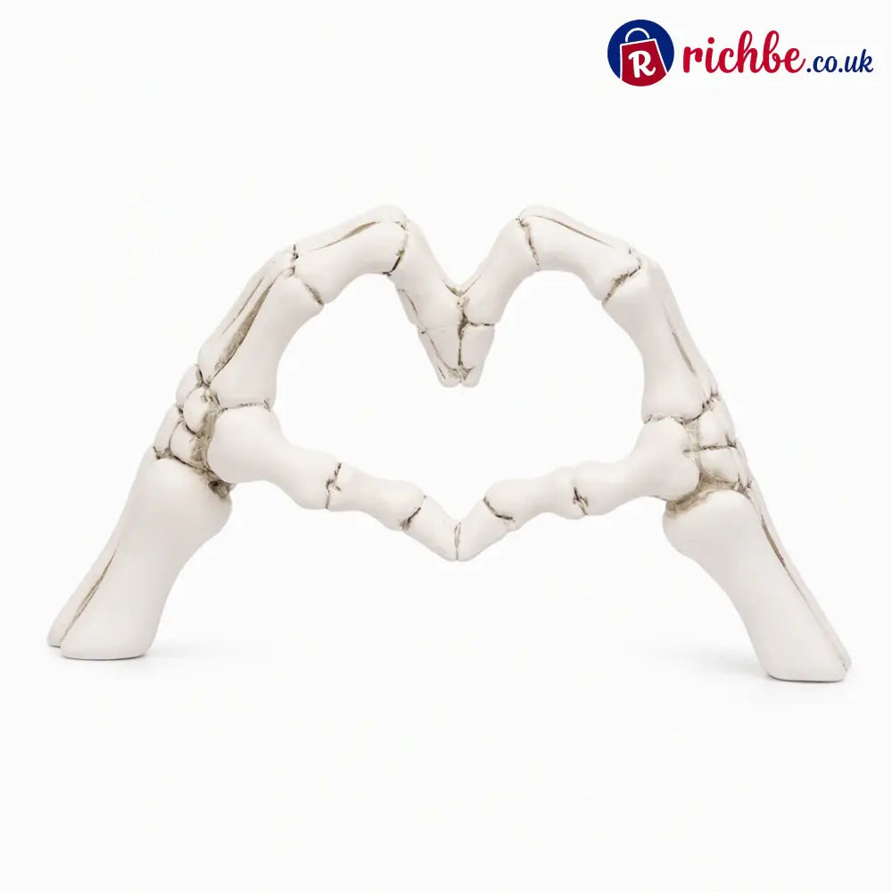 💀 Save 50% ! 🎃 Skeleton Figurine – Heart hand gesture & desk‑ready ✨ - white - Hot sale