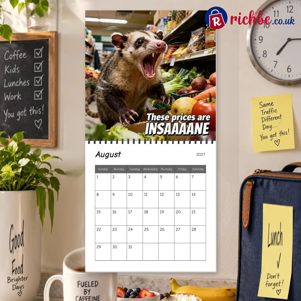 🐾Screaming Possums 2027 Wall Calendar – 12-Month Funny Relatable Calendar - 2027 CALENDAR