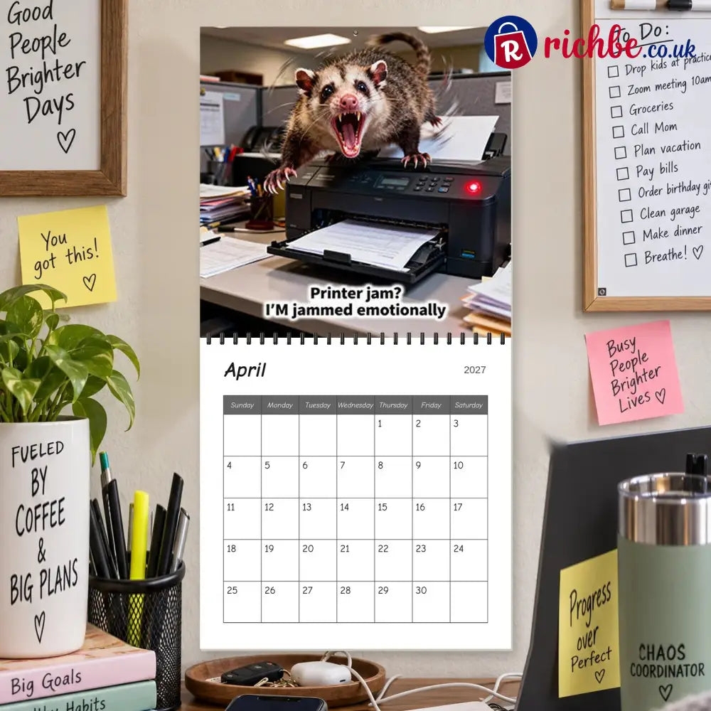 🐾Screaming Possums 2027 Wall Calendar – 12-Month Funny Relatable Calendar - 2027 CALENDAR