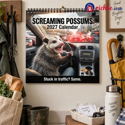 🐾Screaming Possums 2027 Wall Calendar – 12-Month Funny Relatable Calendar - 2027 CALENDAR