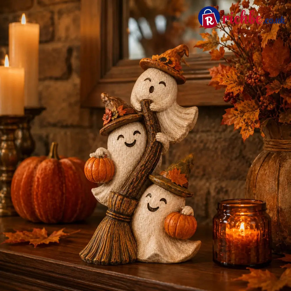 🌸Seasonal Ghost Broom Decor - 🎃Harvest Halloween Ghost - 2