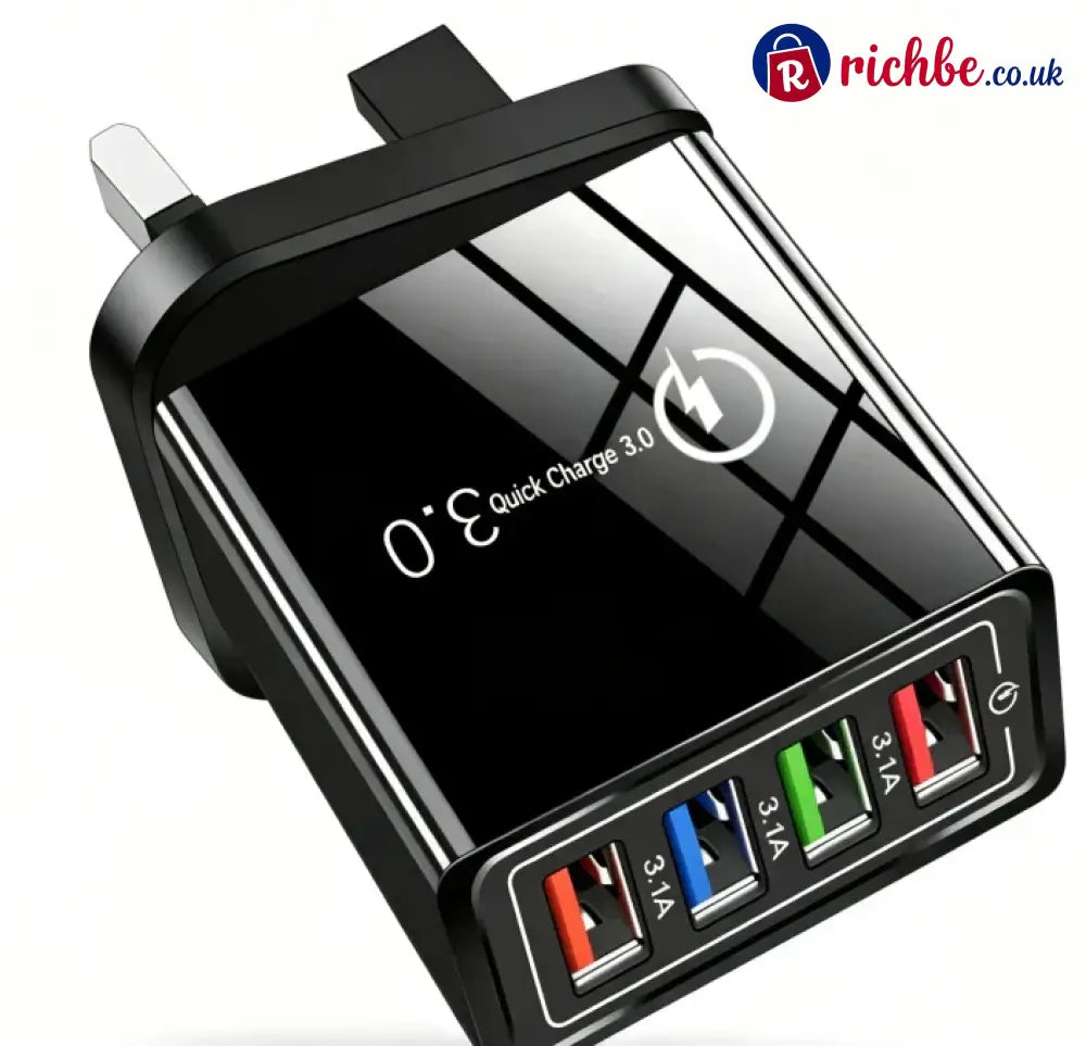 ⚡️Secret to Faster Phone Performance⚡️Four-Port Travel Charger for Extended Phone Battery Life