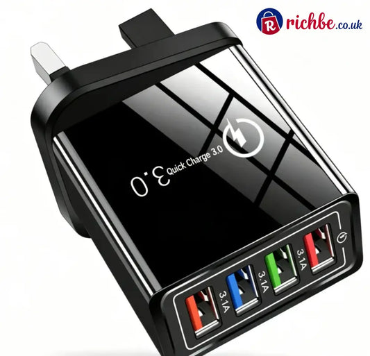 ⚡️Secret to Faster Phone Performance⚡️Four-Port Travel Charger for Extended Phone Battery Life