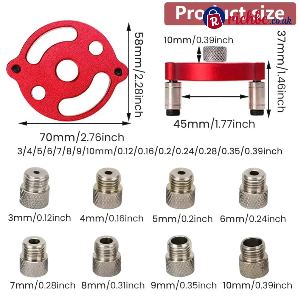 Self-Centering Doweling Jig,, with free 8 Interchangeable Bushings