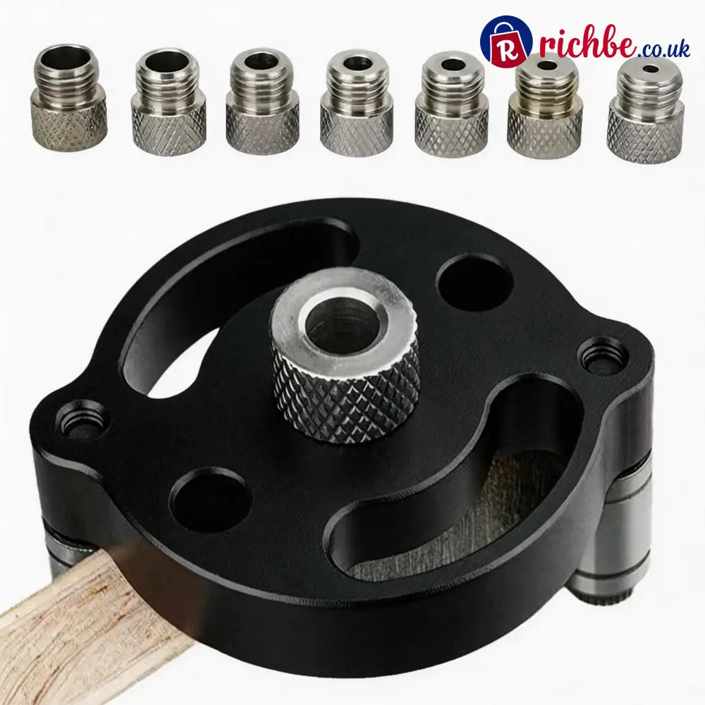Self-Centering Doweling Jig,, with free 8 Interchangeable Bushings - 🔥Black