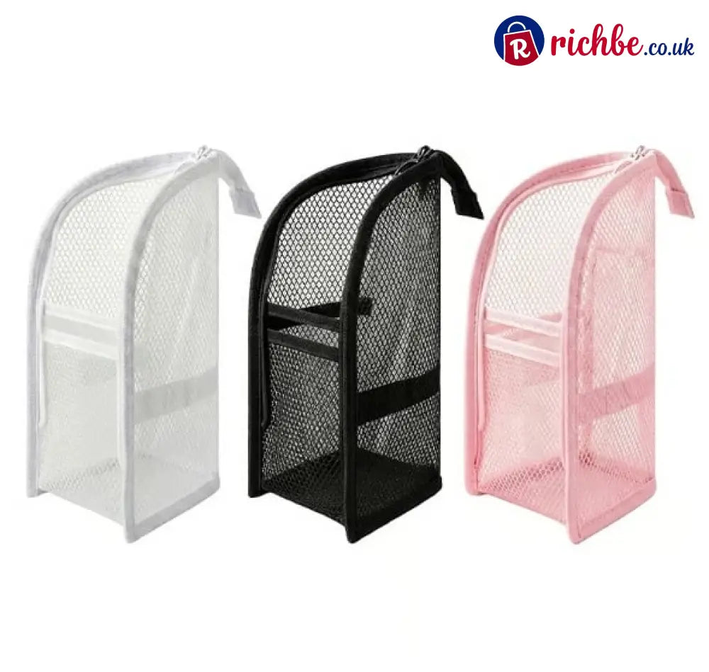 Self-Standing Toiletry & Cosmetic Storage Bag - White + Black + Pink (Save 20%