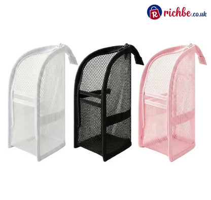 Self-Standing Toiletry & Cosmetic Storage Bag - White + Black + Pink (Save 20%