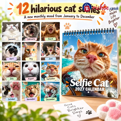 😼Selfie Cat 2027 Wall Calendar – 12 Months of Hilarious Cat Close-Ups - 2027 CALENDAR