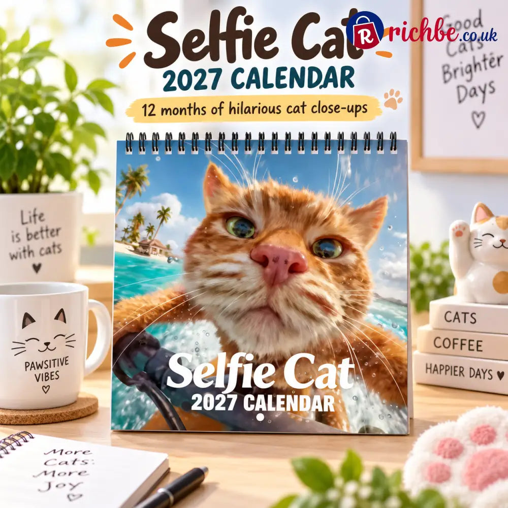 😼Selfie Cat 2027 Wall Calendar – 12 Months of Hilarious Cat Close-Ups - 2027 CALENDAR