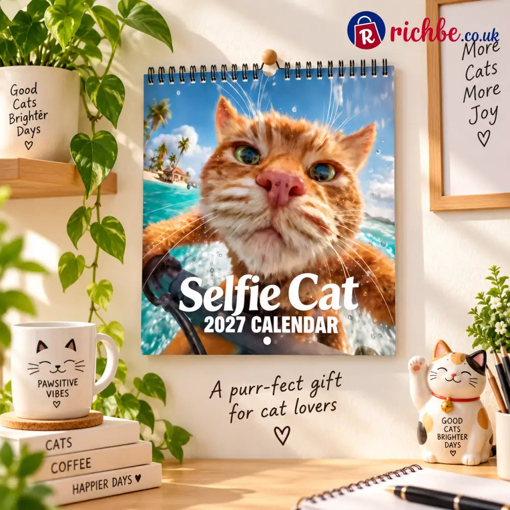 😼Selfie Cat 2027 Wall Calendar – 12 Months of Hilarious Cat Close-Ups - 2027 CALENDAR