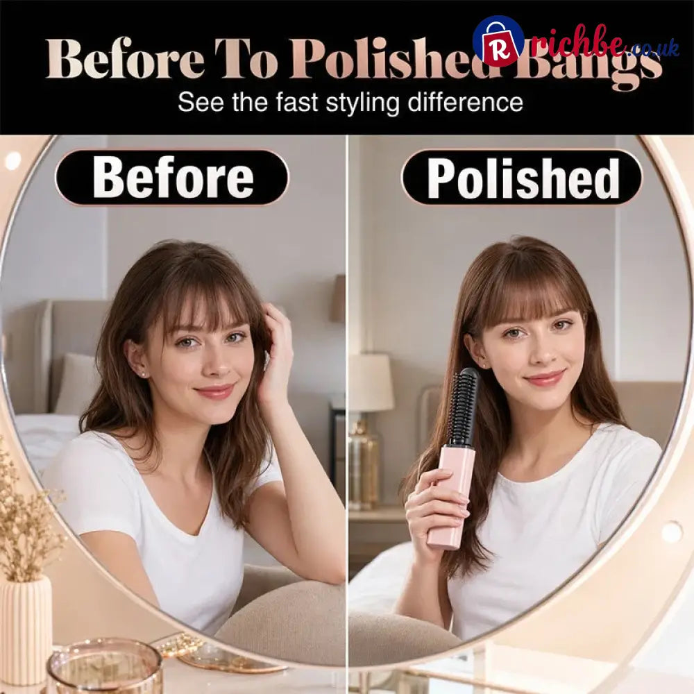👩Shape hair in 3 seconds! Create gorgeous hairstyles anytime anywhere. 💁Portable Wireless Mini Bang Styling Comb