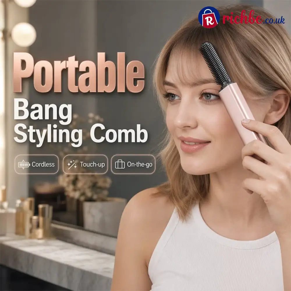 👩Shape hair in 3 seconds! Create gorgeous hairstyles anytime anywhere. 💁Portable Wireless Mini Bang Styling Comb