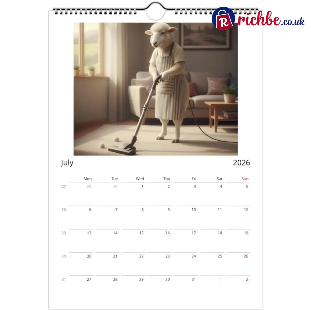 Sheep Calendar 2026 - Daily Activities