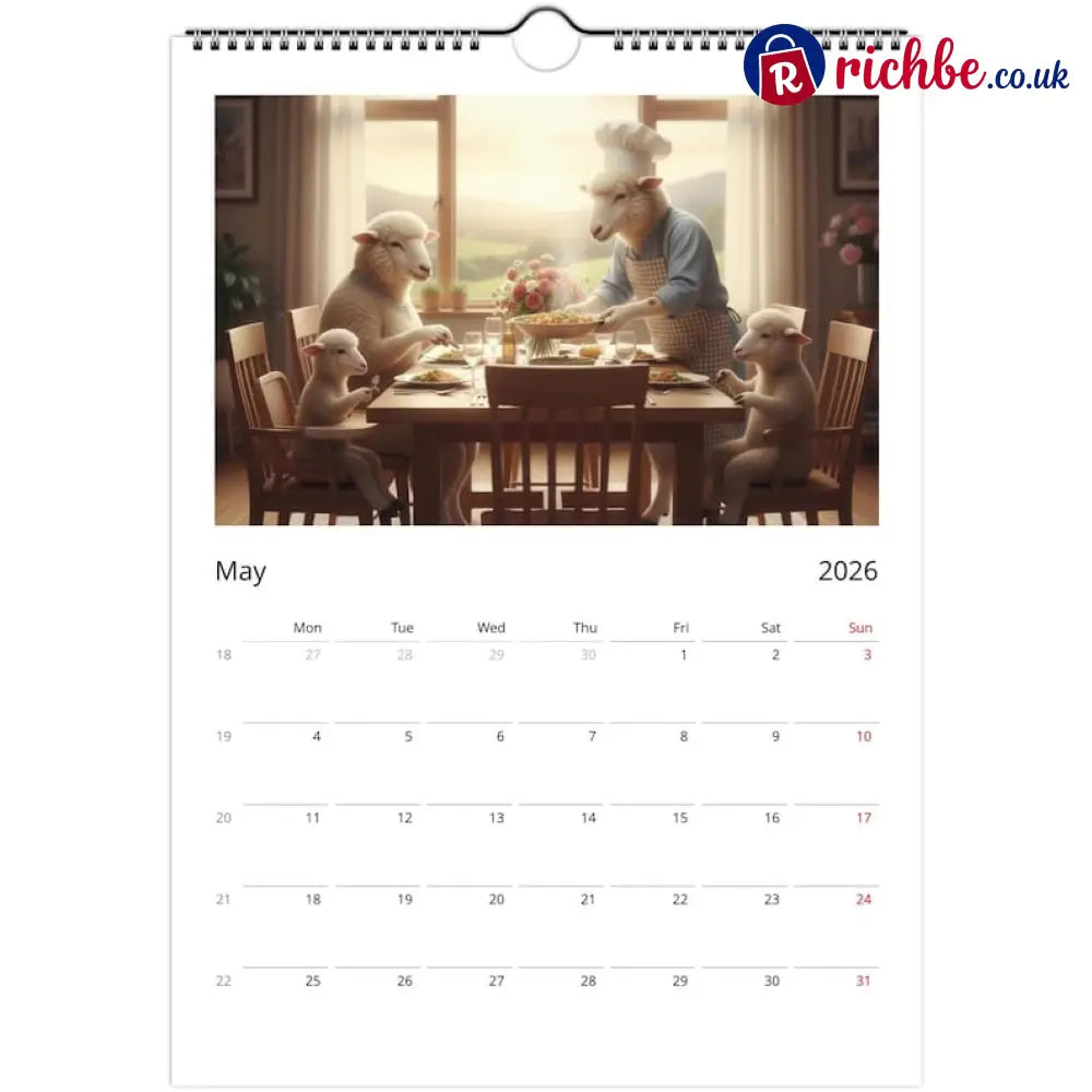 Sheep Calendar 2026 - Daily Activities