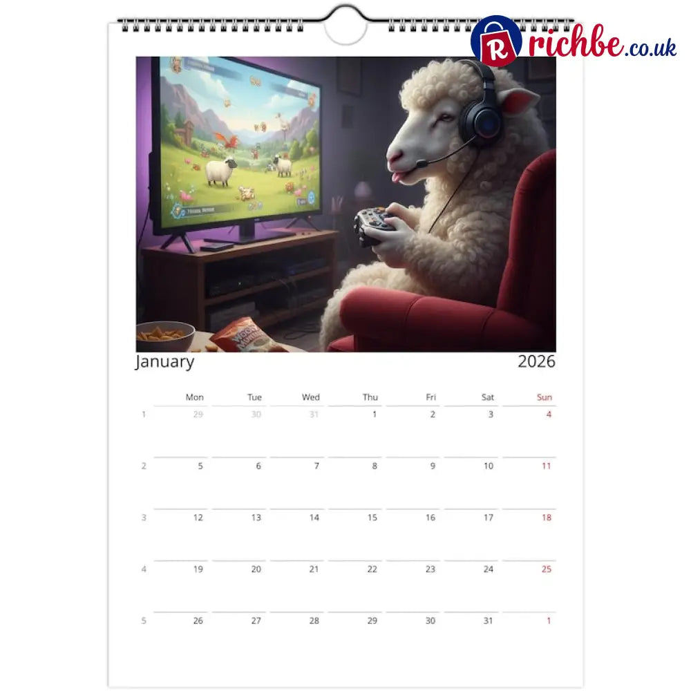 Sheep Calendar 2026 - Daily Activities