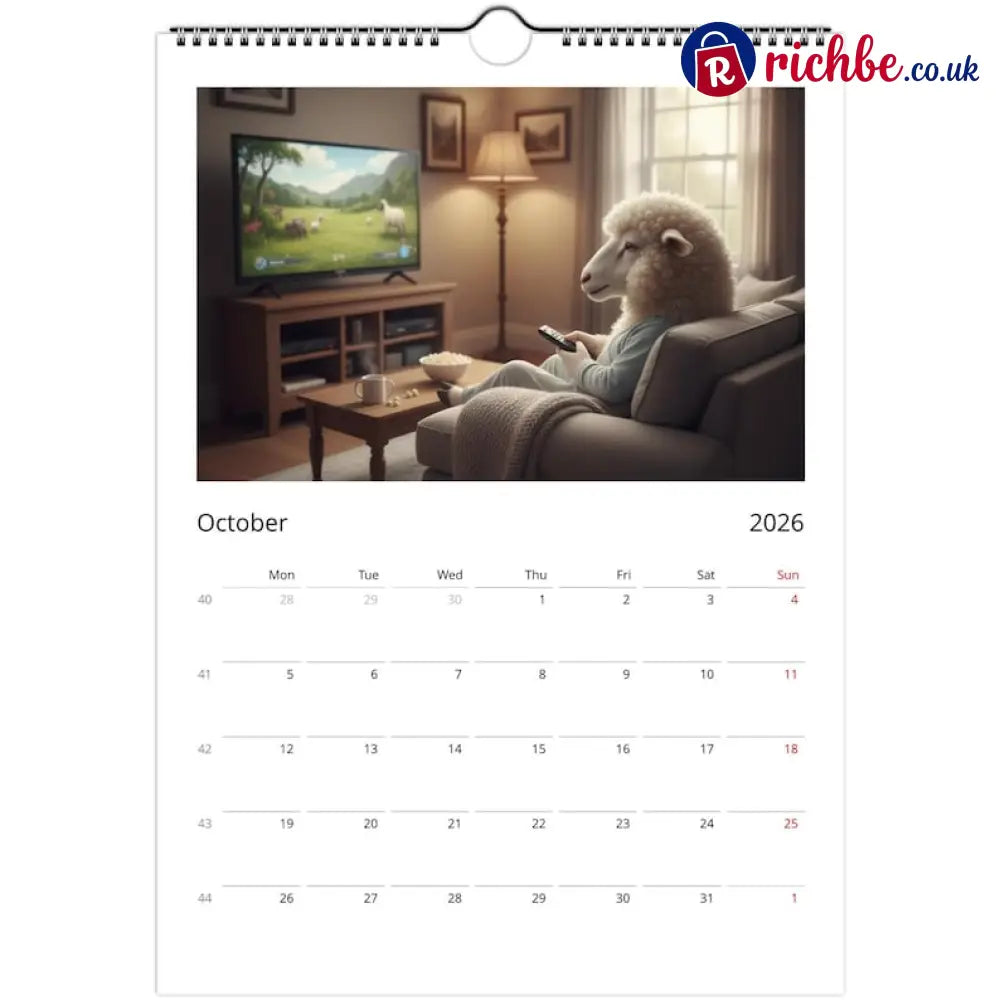 Sheep Calendar 2026 - Daily Activities