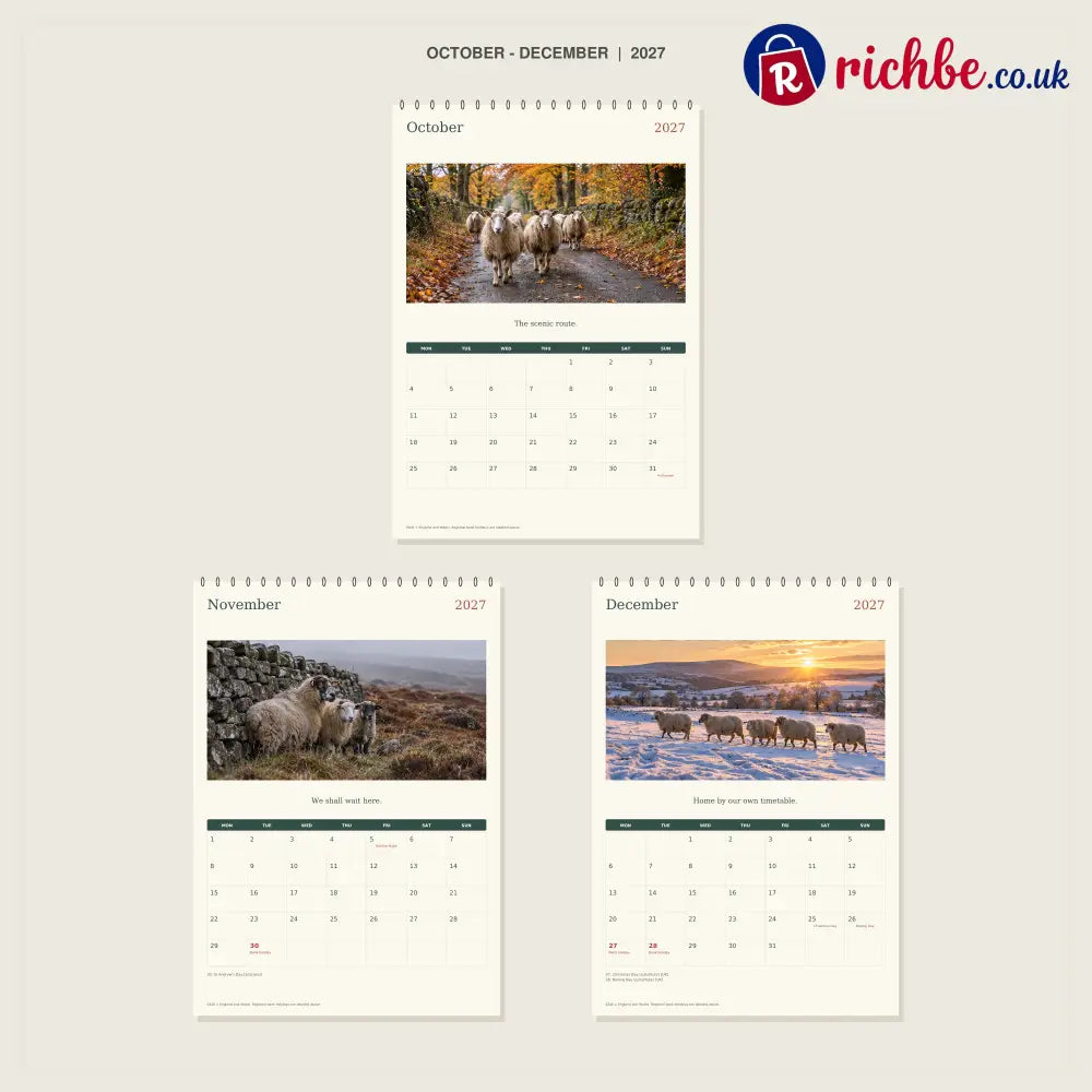 🔥Sheep With Places to Be - 2027 A4 Wall Calendar