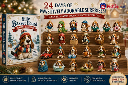 ✨Silly Basset Hound Advent Calendar 2026 - 24-Day Festive Countdown