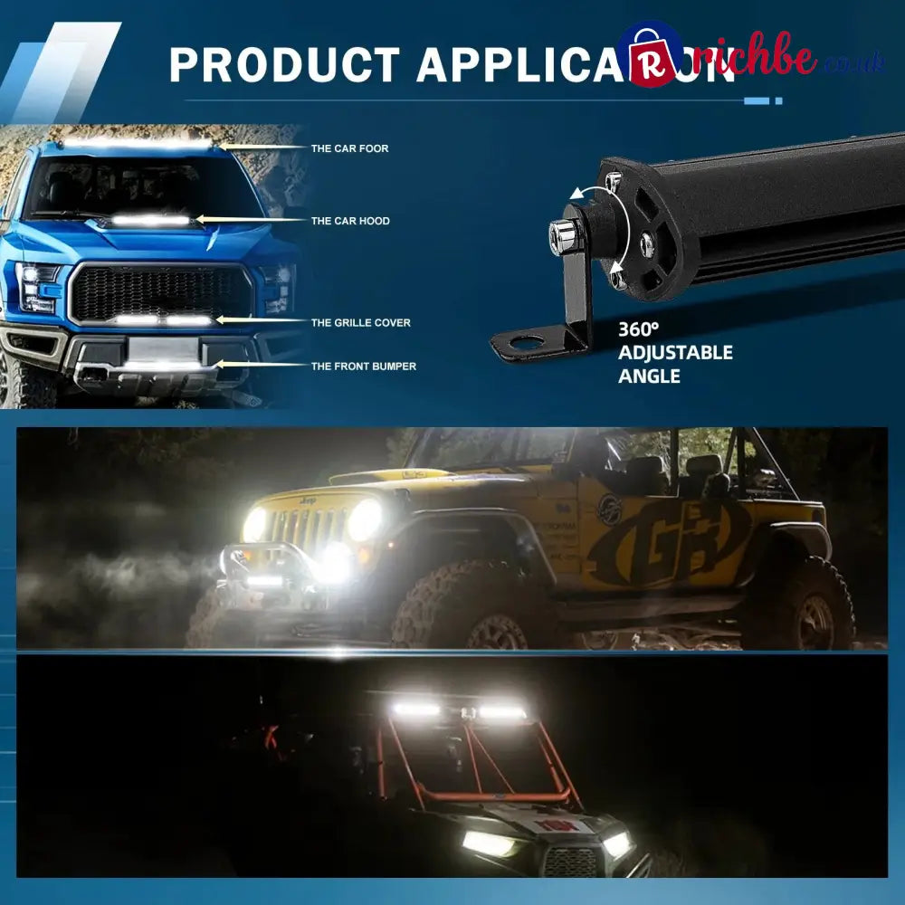 Single Row Ultra-Slim Spot Flood LED Light Bar