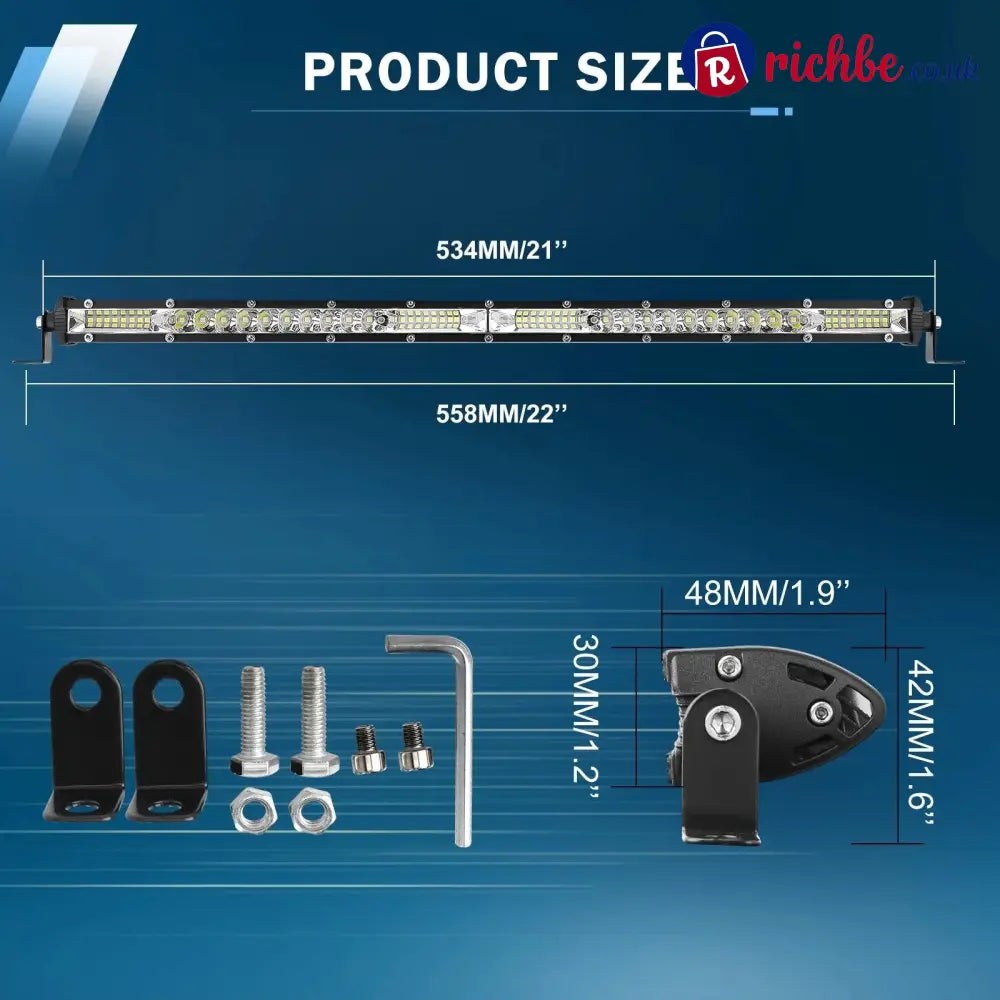 Single Row Ultra-Slim Spot Flood LED Light Bar