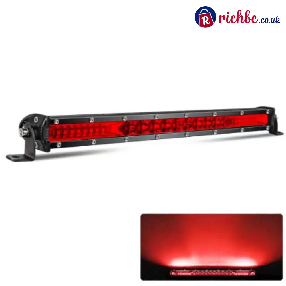 Single Row Ultra-Slim Spot Flood LED Light Bar - Red