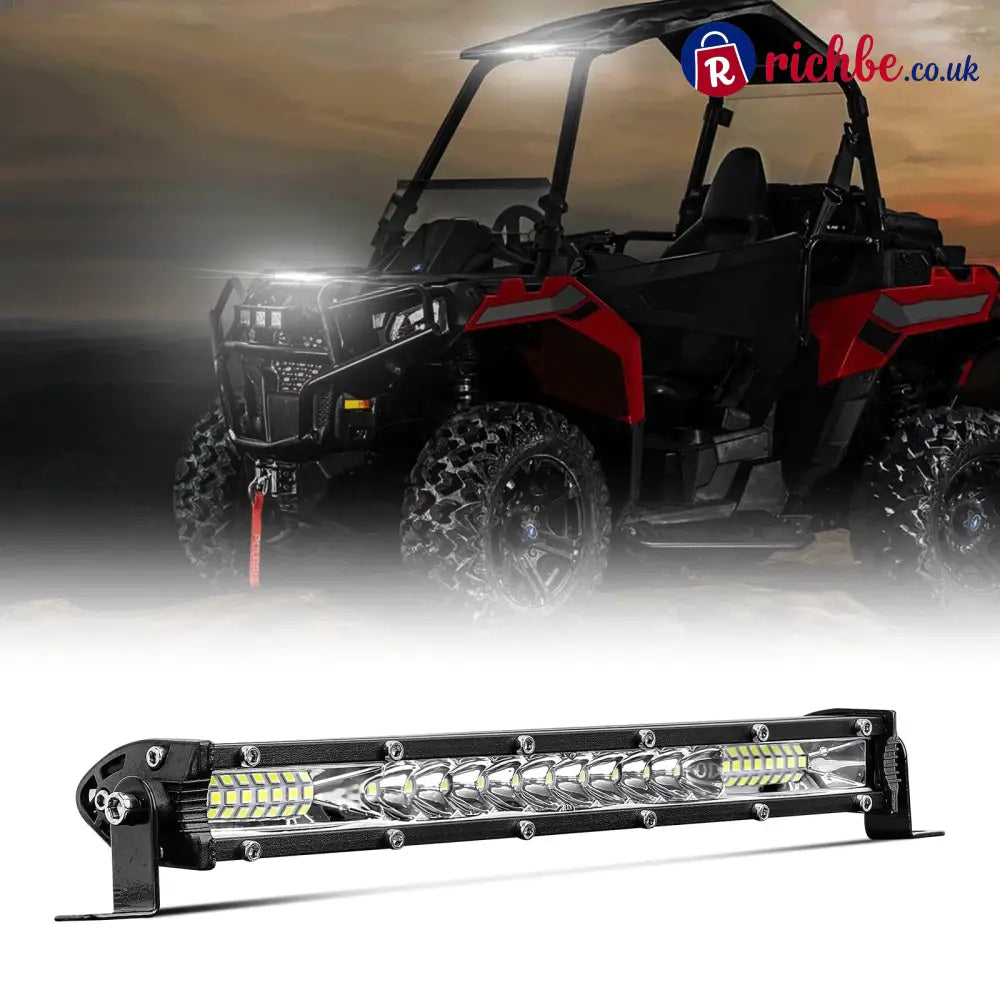 Single Row Ultra-Slim Spot Flood LED Light Bar - White