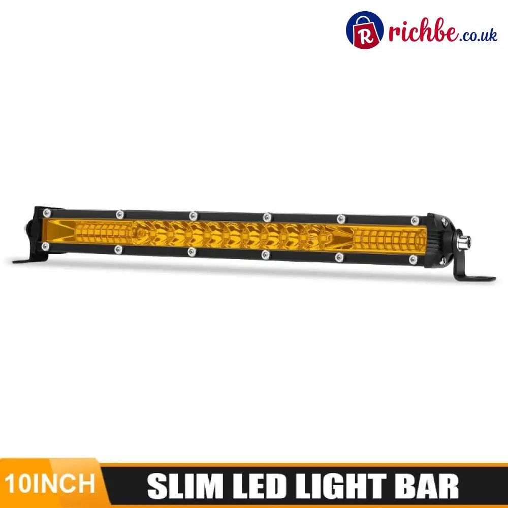 Single Row Ultra-Slim Spot Flood LED Light Bar - Yellow