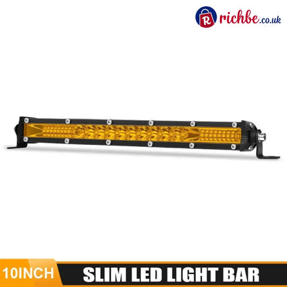 Single Row Ultra-Slim Spot Flood LED Light Bar - Yellow