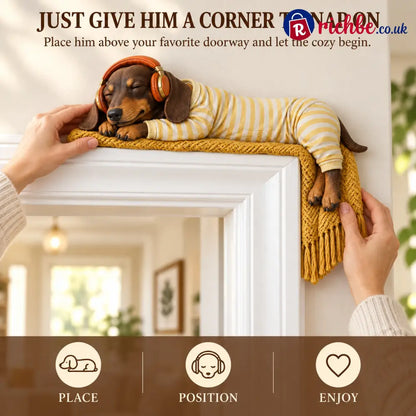 🐶Sleeping Dachshund Door Topper