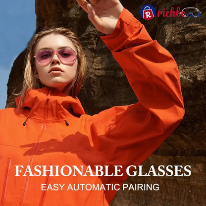 Smart Bluetooth 5.4 Audio Sunglasses – Open-Ear Wireless Music Glasses with UV Protection & Hands-Free Calling - Pink