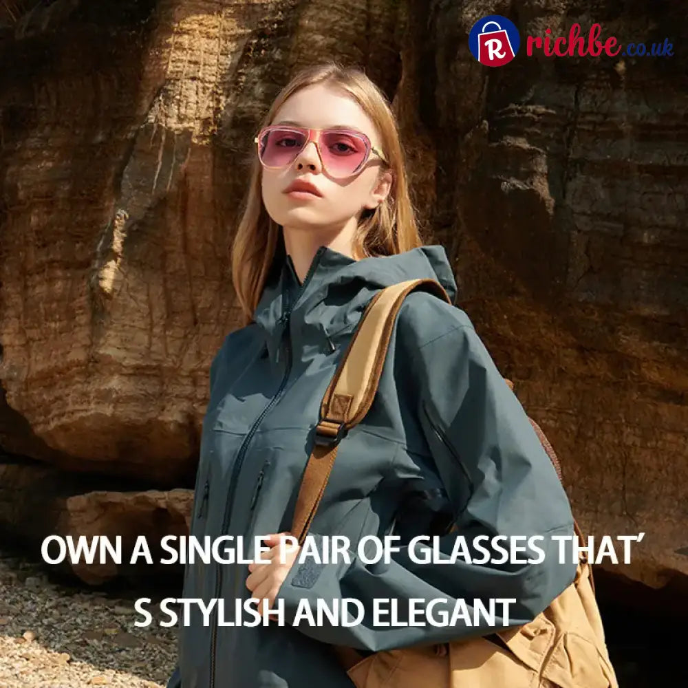 Smart Bluetooth 5.4 Audio Sunglasses – Open-Ear Wireless Music Glasses with UV Protection & Hands-Free Calling - Pink